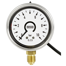 Bourdon tube pressure gauge with electronic pressure switch